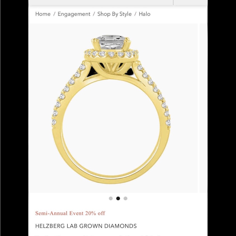 14kt yellow gold engagement ring w/ 1 oval brilliant cut lab diamond 1.5 carat - Picture 7 of 10
